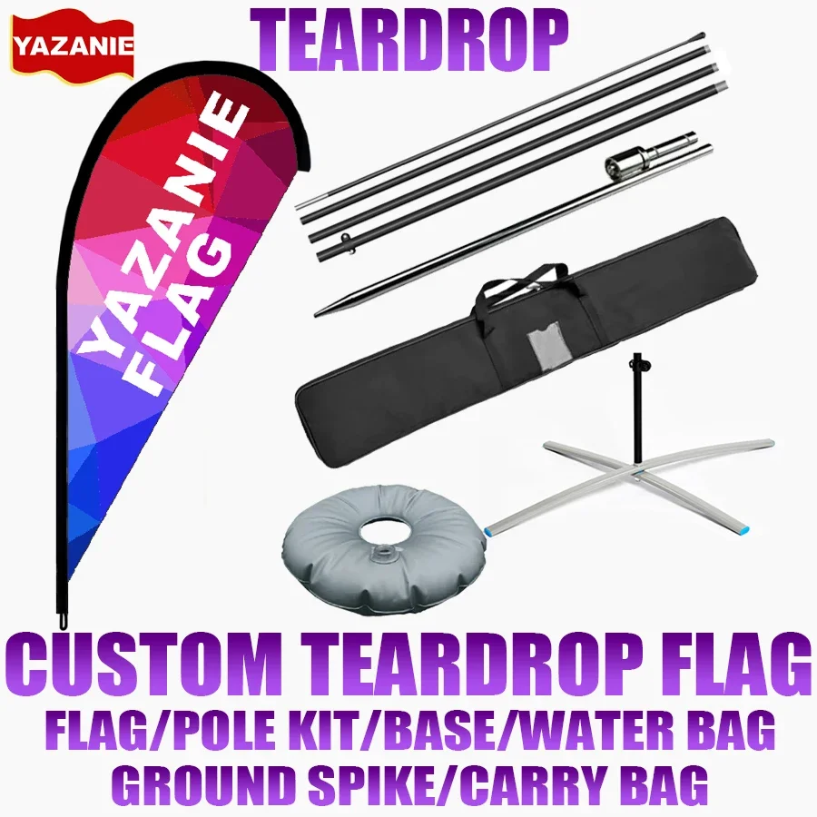 Commercial Banner Printing - Aangepaste reclamevlag met teardrop-vorm, inclusief paalset,