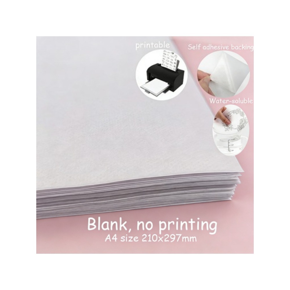 Embroidery Stabilizer Backing - 5 vellen A4 op maat bedrukt,