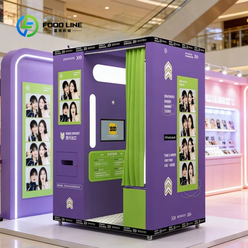 Commercial Photo Printing Kiosk - Aangepaste fotohokje in sportstijl met paarse