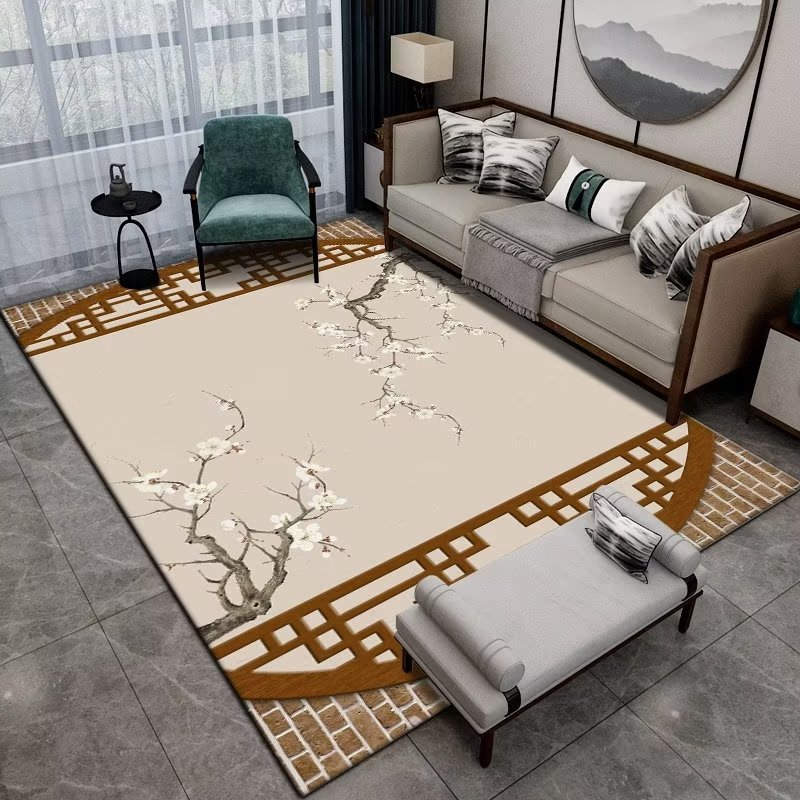 Chinese stijl groot bloementap - Commercial Fabric Printing recensie en prijs