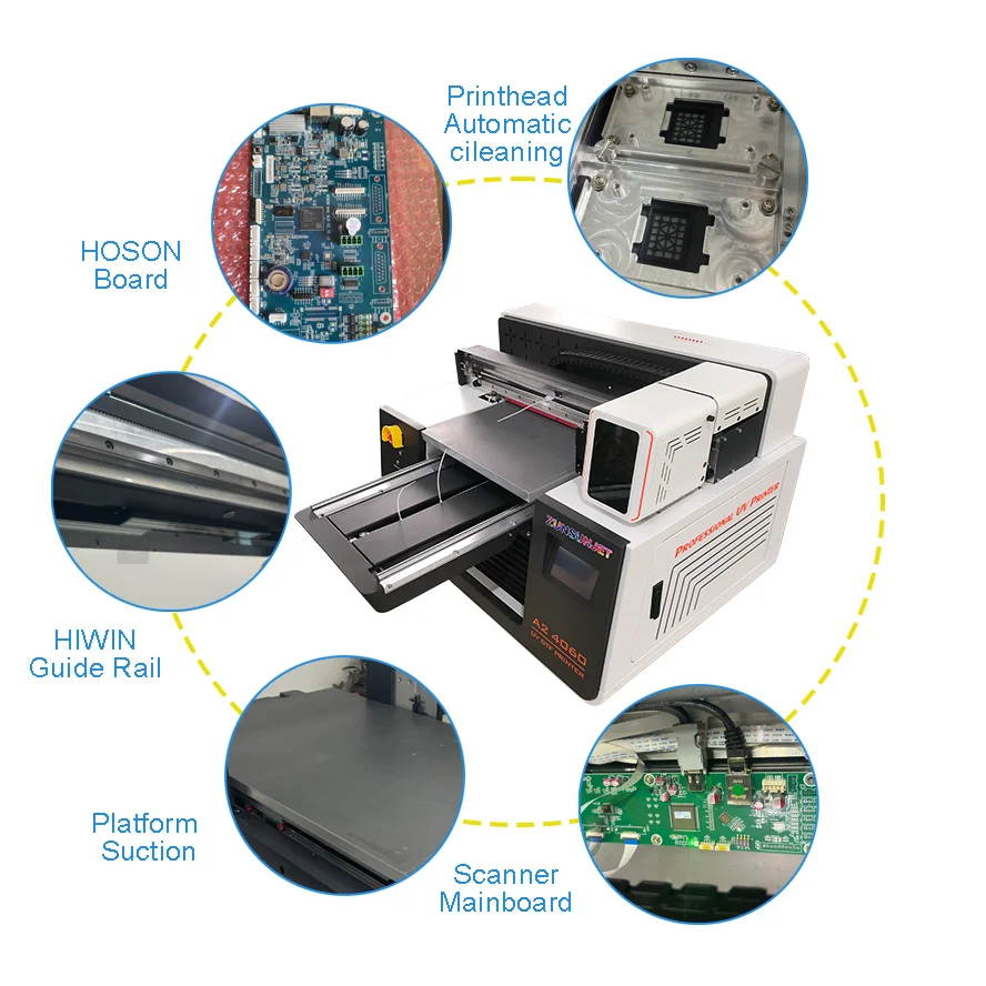 Kleine A2 Flatbed UV DTF Inkje - Uv Flatbed Printer recensie en prijs