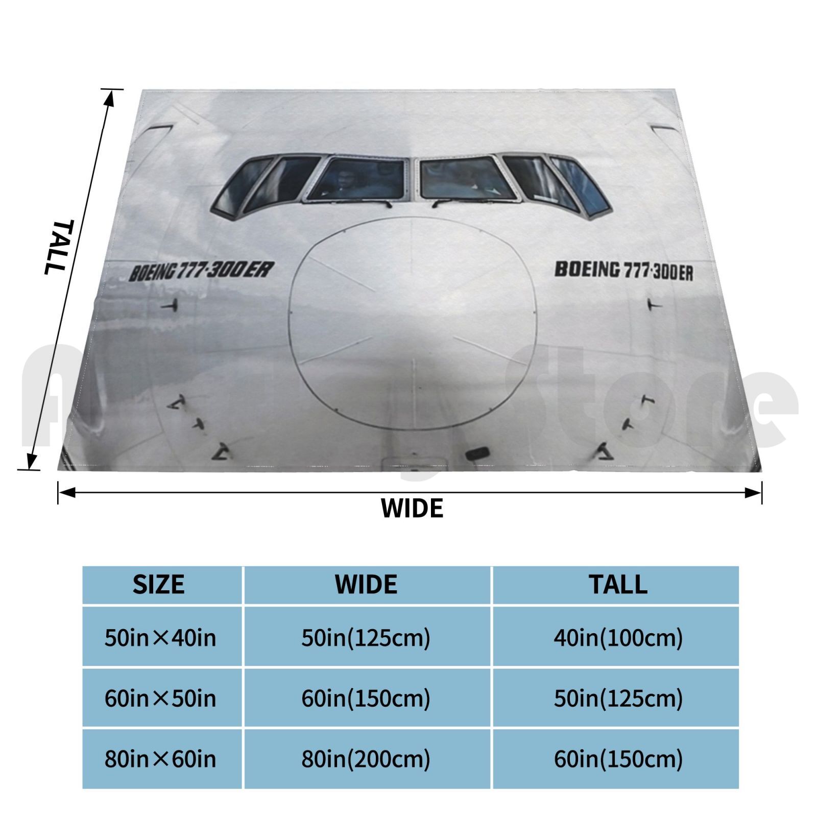 Boeing 777 Neusweergave Deken  - Commercial Fabric Printing recensie en prijs